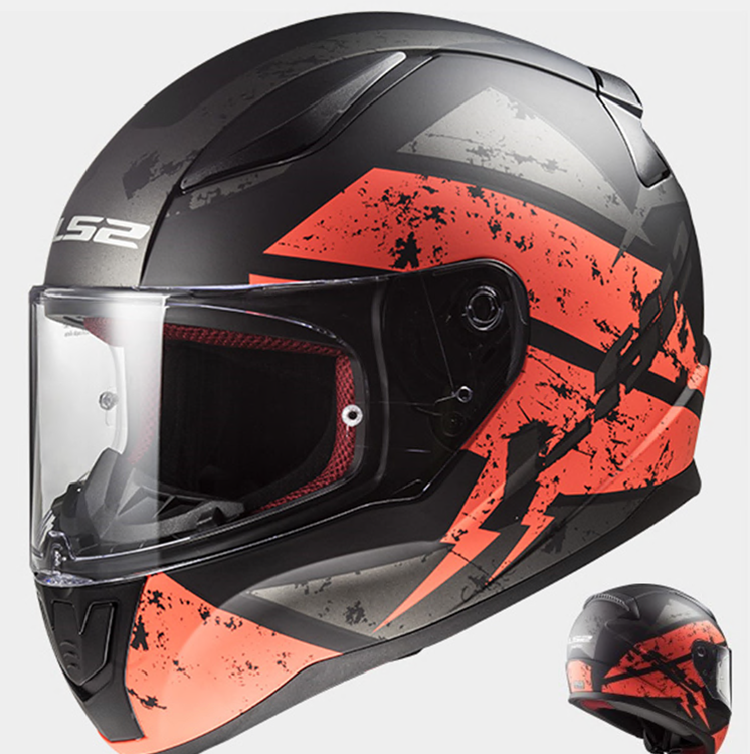 CASCO MOTO LS2 INTEGRAL FF353 RAPID DEADBOLT MATE NEGRO NARANJA XL